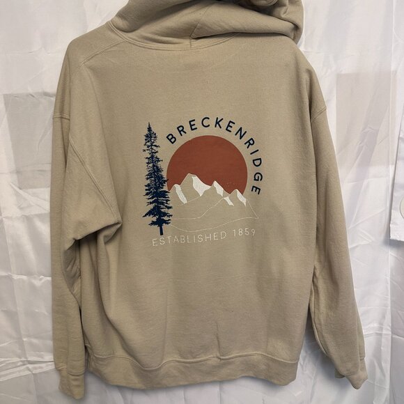 Breckenridge Colorado Hoodie, Cream Breckenridge graphic on front and back. - Picture 8 of 13